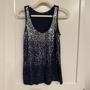 Apt. 9 Women's Dark Blue Hombre Sequin Tank Top